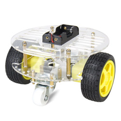 Robot chassis 2 drive wheels+2 support rollers