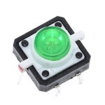 Кнопка тактова TACT 12x12-7.3 Green LED