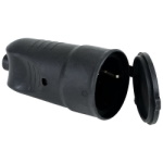 Cable socket 338002 with grounding and cover rubber black