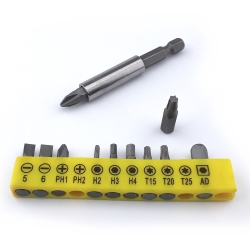  Set of 12 pcs screwdriver bits 1/4 