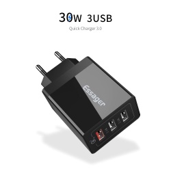 USB charger QC3.0 Quick Charge 3xUSB 30W 5V/9V/12V black