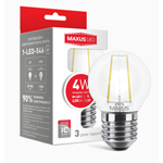 Лампа светодиодная MAXUS LED G45 FM 4W 4100K 220V E27