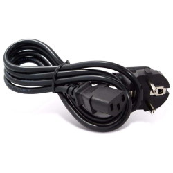 Power cable C13 3x1mm2 Cu 3m black angled plug