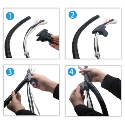 Organizer flexible cable duct 10 mm BLACK [1m]