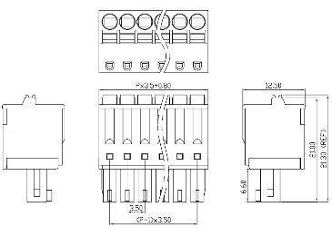 Клемник роз'ємний XK15EDGKD-3.5-05P