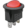 Key switch KCD1-101N-8 backlit ON-OFF round 3pin red