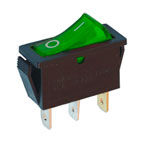 Key switch<gtran/>  KCD3-101N-5 backlit ON-OFF 3pin green<gtran/>