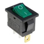 Key switch  KCD1-101N-LED 3pin backlit ON-OFF 6A green