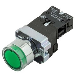 Кнопка щитовая XB2-BW3361 1NO 10A OFF-(ON) 220V LED Зеленая