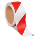 Warning tape red-white self-adhesive 0.13mmx48mmx33m