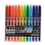 Set of permanent markers  double G-0920A, line 0.5+1mm, 12 colors