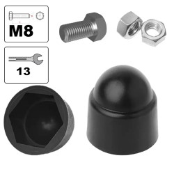 Cap for bolt/nut M8 black