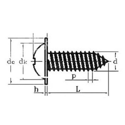 Self-tapping screw 2.6x6x6mm half round with PH collar