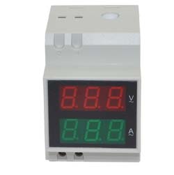  Volt-Ammeter for DIN rail  D52-2042 [LED, 80-300V, 200A, external trans.]