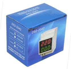  Volt-Ammeter for DIN rail  D52-2042 [LED, 80-300V, 200A, external trans.]