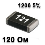 SMD resistor<gtran/> 120R 1206 5%