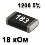 SMD resistor<gtran/> 18K 1206 5%