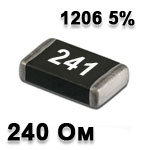 SMD resistor<gtran/> 240R 1206 5%