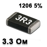 SMD resistor<gtran/> 3.3R 1206 5%