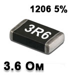 SMD resistor<gtran/> 3.6R 1206 5%