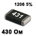 SMD resistor<gtran/> 430R 1206 5%