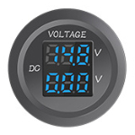 Voltmeter<gtran/> YC-A70B 6-30VDC double blue<gtran/>