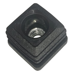 Plug for square pipe 30x30mm internal thread M10 black