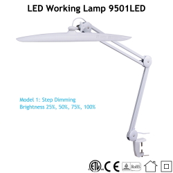Лампа настільна на струбцині 9501led dimming+CCT 182 LED СРІБЛО