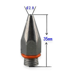 Nozzle-cone of a glue gun 2x35 mm, silumin