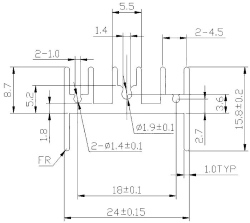 Радіатор алюмінієвий 25*24*16MM heat sink Black w/pin