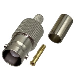 RF connector<gtran/> BNC female to RG58 cable for crimping<gtran/>