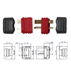 Battery connector  AM1015E T-type plug+socket