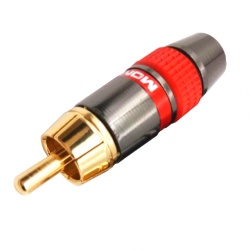Штекер на кабель RCA VT-008r тюльпан червоний