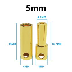 Battery connector 5mm вилка + розетка