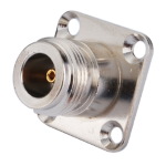 Connector N female on housing flange 25*25mm