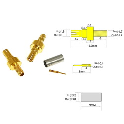 Connector CRC9 male for RG174 cable