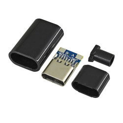 Вилка USB Type-C 2pin на кабель черная CN-03-02