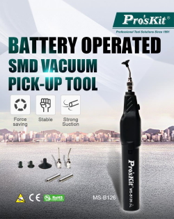 Vacuum tweezers ProsKit MS-B126 with microcompressor (AAA battery)