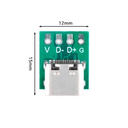 Плата печатная с разъемом USB Type-C female USB2.0