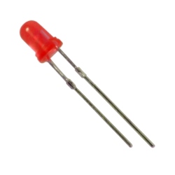 Светодиод 3мм Красный матовый 200-300mcd 2.0-2.2V