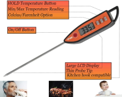Термометр електронний голчастий TP300new довжина 125мм [від -50°C до 300°C] кухонний
